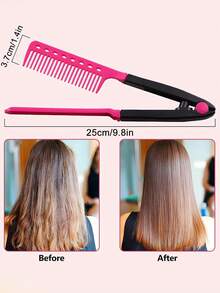 1/2Pcs Folding V Type Hair Straightener Brush DIY Hairdress Tool Hairdressing Combs Natural Hair Styling Curling Comb Hair - Multicolor - View 7