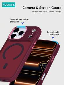 KOOLIFE 1pc Apple 17 Electroplated Soft-Feel Matte Magnetic Adsorption Case With Magnetic Wireless Charging, Anti-Slip Anti-Drop, Soft-Feel Matte, Raised Camera, Ultra-Thin Hard Shell, PC+TPU, Compatible With IPhone 17 ProMax/17/17 Pro/17 Air/16/16 Pro/16 Plus/16 ProMax/11/11 Pro/11 ProMax/12/12 Pro/12 ProMax/13/13 Pro/13 ProMax/14/14 Plus/14 Pro/14 ProMax/15/15 Pro/15 Plus/15 ProMax, S25 Ultra/24 Plus/23/22