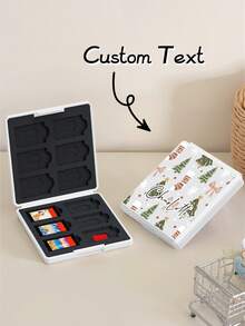 Tempat Penyimpanan Kartrid Game Switch Edisi Natal Kustom untuk Switch 2, Organizer Kartrid Game dengan Nama Kustom, Kompatibel dengan OLED/Switch NS/Switch Lite dengan 12 Slot Kartu Game & 12 Slot Kartu Micro SD, Casing Keras, Lapisan Silikon Hitam, Aksesoris Switch, Hadiah Romantis Musim Semi/Kembali ke Sekolah/Hadiah Natal - MultiWarna - View 5