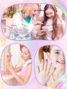 360片中号儿童透明按压式美甲贴片，短椭圆形透明甲片，适合小女孩全覆盖儿童假指甲装饰，12种尺寸人造亚克力软胶甲片，方便DIY美甲贴片艺术 - 白色 - 查看 8