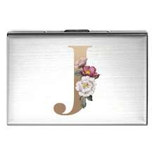 1 pièce Étui à cartes fin avec motif de lettre initiale de A à Z en or rose. Porte-cartes bancaires et de crédit minimaliste en métal d'aluminium fin. Porte-cartes RFID pour femmes et hommes. Organisateur de cartes bancaires mini-portefeuille petit portefeuille porte-cartes pour femmes et hommes - Argent - Voir 26