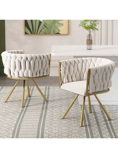 Dressing Chair, Piece, Luxe Swivel Bedroom Leisure Four Metal Support Legs, Roze view 6