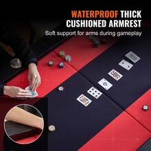 Mesa de póquer plegable para 10 jugadores, mesa de póquer Blackjack Texas Holdem con rieles acolchados y portavasos de acero inoxidable, mesa de juego de mesa plegable portátil, mesa de ocio de casino ovalada de 90 pulgadas, azul - 10 jugadores azules - Ver 4
