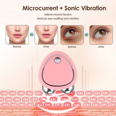 Electric Face Massager Devices Microcurrent Vibration Facial Lift Up Roller Skin Tightening Beauty 180mAh
