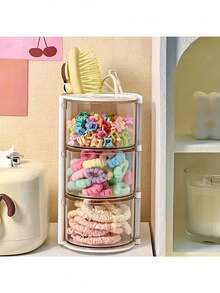 Rotating Multi-Layer Transparent Jewelry Organizer Box, Dustproof Plastic Storage Box, Desktop Organizer, Makeup Pencil Storage Box, Suitable For Christmas, Valentine's Day, Birthday, Makeup Room Decor, Room Decor - Multicolor - View 7