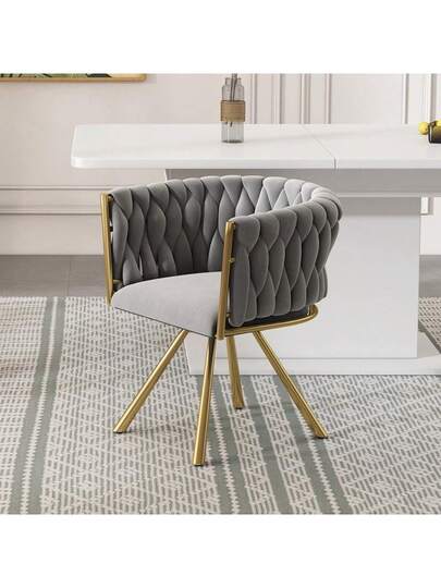 Dressing Chair, Piece, Luxe Swivel Bedroom Leisure Four Metal Support Legs, Roze