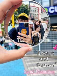 1个旅行摄影迷你圆形镜，反光镜，凸面镜，手持广角镜头，摄影及自拍配件