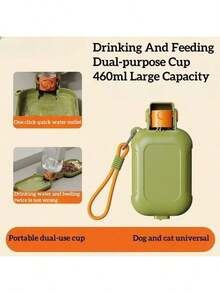 iDestry 460ml Futter-Napf mit großer Kapazität, integrierter Futter- und Wassernäpf für Haustiere, praktisch für Outdoor, Snacknapf für Katzen und Hunde, einfach zu tragen und zu reinigen