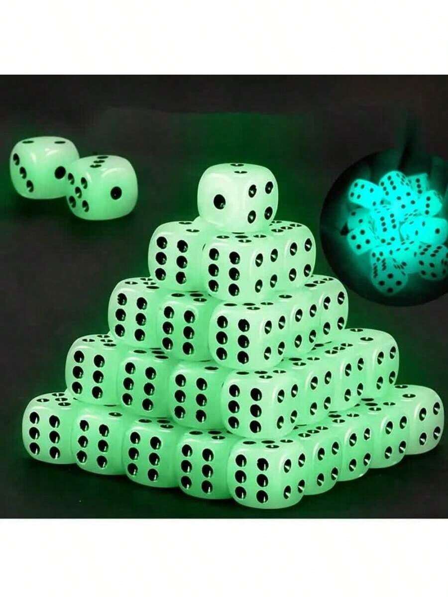 24pcs Male And Female Universal Luminous Rounded Acrylic Luminous Dice - Cute Luminous Game Props, Suitable For Valentine's Day Family Gatherings, Party Games, Snacks - Multicolor - View 1