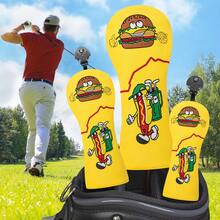 Delicious Hot Dog Cartoon Design Golf Club Head Cover, Fashionable Golf Club Head Cover, Embroidery Design, Durable And Dust-Proof, Provide Best For Golf Club - Yellow - View 9