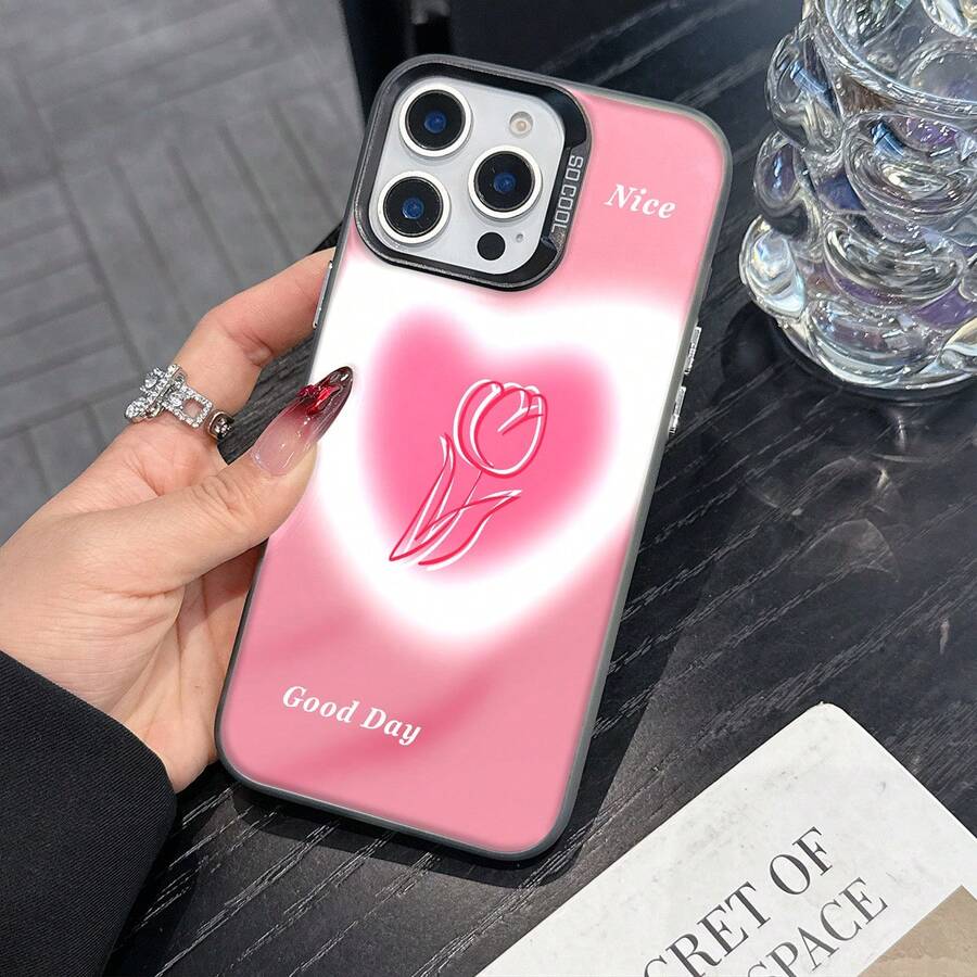 Colorful Silver Apple Phone Case Nice, Compatible With  11 To  17 Models The Cases Lens Protection Function Ensures The Camera Remains Undamaged During Shooting, Guaranteeing Image Quality - Black - View 1