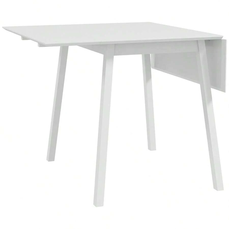 HOMCOM Folding Dining Table, Kitchen Table For 2-4 People, Folding Table, Wooden Dining Table, For Small Spaces, 110 X 86 X 75, White - 1 - View 1