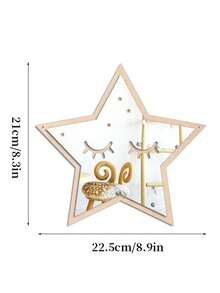1pc- Baby Room Decoration Mirror, Cute Cartoon Deer & Rabbit Design,Cartoon DIY Wooden Mirror, Modern Five-Pointed Star Acrylic Wall Mirror Wooden Frame Hanging Mirror, Children Room Wall Decorative Creative Mirrorbaby Shower Family Decorations Gifts, Youngsters' Room, Living Room, And Home Decor, Decorative, Nordic, Youngsters's Room - Multicolor - View 12