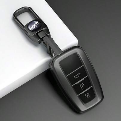 适用于 CHR、Camry、Corolla、RAV4、Highlander、C-HR、Prius、Land Cruiser Prado 的 2/3/4 键灰色 TPU 汽车钥匙遥控器保护套