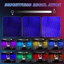 4 piezas Luces interiores de neón LED de 48 para automóvil - Sincronización con música, luces decorativas RGB con control remoto