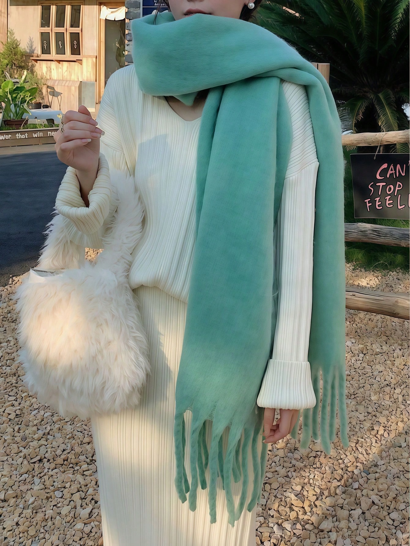 1 قطعة وشاح جديد للنساء للخريف/الشتاء من الفرو مع...