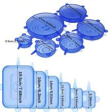 12/6pcs Silicone Stretch Lids, Reusable Durable Food Storage Lids For Bowls, 6 Different Sizes To Fit Most Containers, Dishwasher And Freezer Storage, Summer Kitchen Must-Haves - Multicolor - View 10