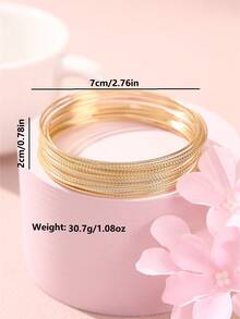 1pc Multi-Layer Metal Cuff Bracelet, Loose Fit Suitable For Plus Size Women, Fashionable In Algeria, Suitable For Wedding, Daily, Party, Vacation Wear, Holiday Gift, Moroccan Bracelet Valentine's Day Accessories - Bracelet - View 4