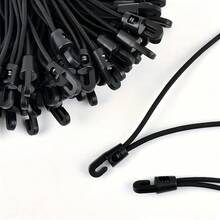 5/10条装重型弹力扎带，带钩 - 耐用弹力带，耐腐蚀黑色扎带，适用于露营、泳池盖、船棚、防水布、花园、景观美化、房车等。 - 黑色 - 查看 3