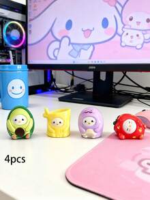 4 قطع / 8 قطع ديكور نمل 3D جميل من الراتنج، ديكور فاكهة DIY، إكسسوارات للمكتب والكمبيوتر والمفاتيح والسيارة