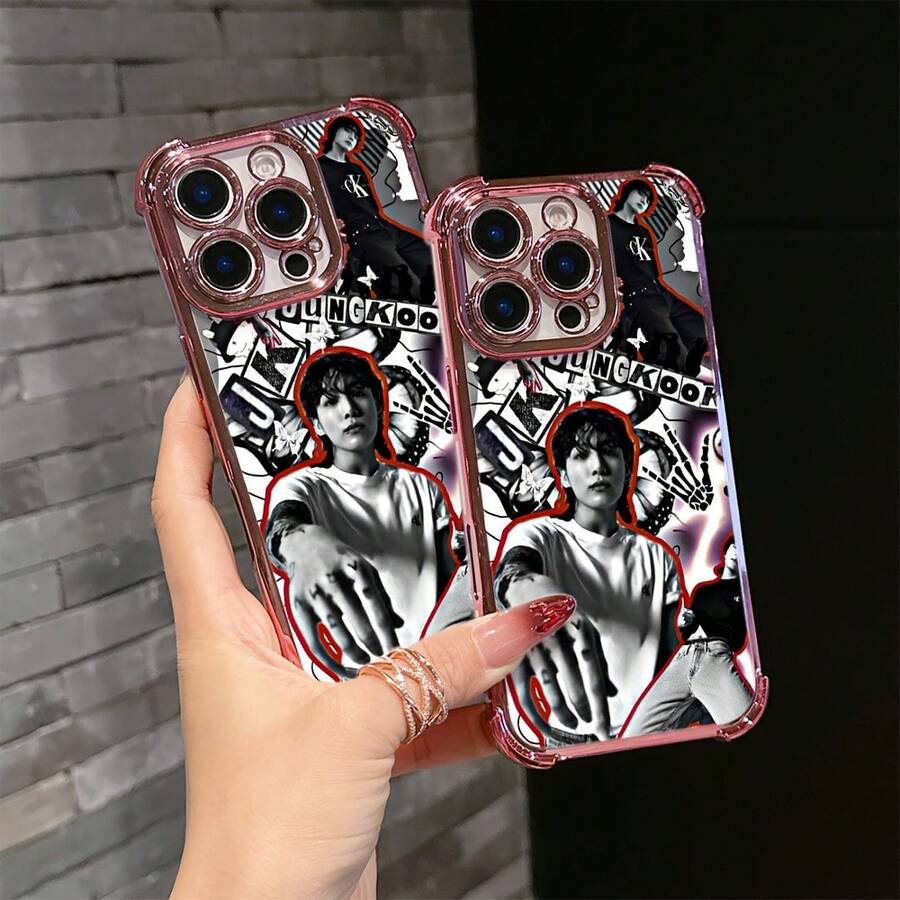 Funda de Teléfono Singer J-Jungkook Compatible con iPhone 17 16e 16 15 14 13 12 11 Mini Pro Max Air X XR XSMAX 8 7 Plus, a Prueba de Golpes, Transparente, Cubierta Trasera Suave - Mezcla de colores - Ver 1