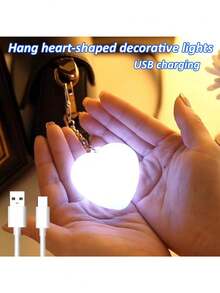 Mini lampka nocna w kształcie serca z czujnikiem dotykowym, ładowana przez USB – automatyczne oświetlenie torby, delikatne światło, delikatne oświetlenie do pielęgnacji oczu, przenośna lampa wisząca na klucze, romantyczny i przemyślany prezent na Walentynki, odpowiednia do domu, biura lub podróży, nowoczesny design z ładowaniem przez USB, zasilana bateryjnie, lampa w kształcie serca, oświetlenie biurowe, minimalistyczny design, wytrzymały plastik - Wielokolorowe - Zobacz 10