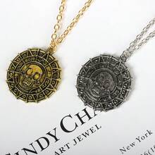Adventurer's Exclusive Medal, Pirate Skull Gold Coin Necklace, Old Retro Design Niche Does Not Collide - Antique Gold - View 4