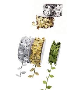 1 ROLLO de Hilo de corona de estrellas doradas, cinta decorativa de 393,7 pulgadas para festivales, adecuada para manualidades, empaquetado de regalos y decoración del Día de San Valentín, cinta de joyería de moda, cinta de empaquetado de cajas de regalo, decoración diaria