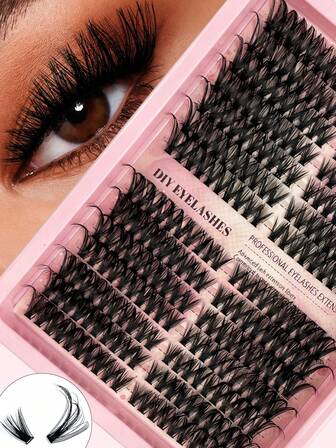 280 piezas de pestañas postizas naturales con rizo D, efecto natural y esponjoso, aptas para uso diario, reutilizables