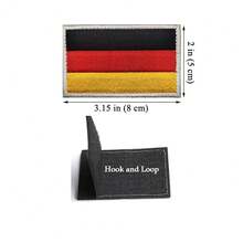 2 PCS  Germany Flag Patches Embroidered Tactical Military Morale Patch Applique Fastener Hook And Loop(White Border){Inchcolor_nameinch:InchGermanyWhiteBorderinch} - GermanyWhiteBorder - View 3