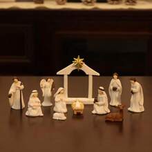 DMEETYAMOR Nativity Sets For Christmas Indoor Set Of 11 Resin Nativity Scene Figurines Set For Christmas Decor Christmas Decorations Indoor For Home Table Mantle Kitchen Shelf - 如圖 - 查看 6
