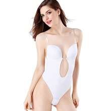 3 Pcs Multiple Sizes Available Shapewear From Europe And America, Deep V Invisible Shoulder Straps, Waist Cinching Corset, Leaked Shoulder Straps, Bra Shaping Jumpsuit - 白色 - 查看 2