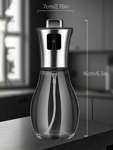 1 pezzo Spruzzatore per olio d'oliva in vetro, dispenser di olio da cucina in acciaio inossidabile 304 pressurizzato da 100/200ml, senza perdite, senza PVC, nebulizzatore per cottura, barbecue, insalata, uso in cucina