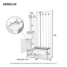 Hall Trees - Vit + MDF - Visa 4