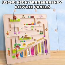 Quebra-cabeça Labirinto Magnético Colorido, Brinquedo Anti-Estresse para Crianças, Brinquedo de Classificação, Tabuleiro de Habilidades Motoras Finas, Jogo Educativo de Combinação de Cores e Contagem, Adequado para Crianças Pequenas Meninos e Meninas, Presente de Natal/Aniversário/Ano Novo (Cor Aleatória) - Multicolorido - Visão 7