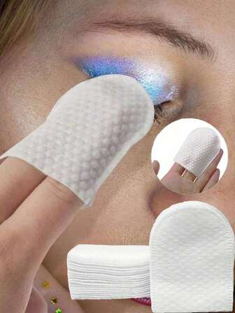 120pcs Double-Sided Makeup Remover Pads, Thick Finger Tip Makeup Remover Pads, Suitable For Face And Nails - Ideal For Makeup Removal And Nail Polish