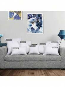 Pack Of 2/4/6 Decorative Cushion Fillers, Sofa Cushions, Home Quilted Cushion, Hollow Fiber Filled Cushion, For Sofa Or Car, In All Sizes 30x50 40x40 40x60 45x45 50x50 50x70 55x55 60x60 CM - 白色 - 查看 1