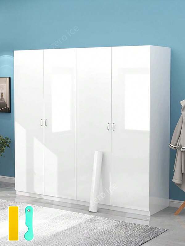 1 rolo de papel contact branco para cozinha, descascável e adesivo, à prova de arranhões e manchas, resistente ao calor, para paredes, armários, mesas, cadeiras, armários, papel de parede para quartos