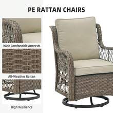 Outdoor Table & Chair Sets - Gray + Apricot - View 6