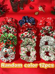 20-2 Pcs Christmas Hair Bands,Christmas Themed Printed Satin Headbands, Festive Decorative Hair Accessories, With High Elasticity, Durability, Lightweight, Breathable And Softness, Designed With Christmas Tree And Snowflake Patterns In Various Colors, Suitable For Bedroom, Bathroom, Outdoor, Christmas, Back To School.Hair Accessories, Headbands Hair Accessories - Multicolor - View 10