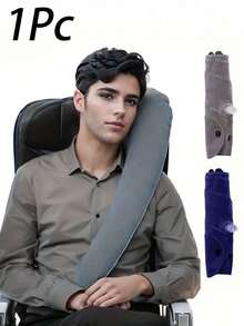1/2pcs Foldable Minimalist Neck Pillow With Arm Strap, Suitable For Airplane/Car Seats, Lightweight Portable Travel Accessory, Supports Head, Body And Arm, Provides Inclined Support For Perfect Sleep System - Multicolor - View 7