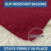 YSTYLE Single-Seater Reclining Armchair Cover, Armchair Cover With Armrests, Single-Seater Armchair Cover With Armrests, Armchair Cover With Elastic Band, Reclining Sofa Cover - Red - View 5