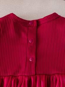 2pcs/Set Newborn Baby Girls Stylish Princess Mesh Long Sleeve Bodysuit And Headband, Spring/Autumn