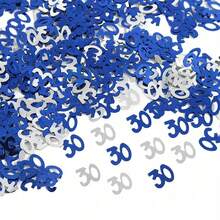 15g/Sac Décorations d'Anniversaire Numéros Bleu Argenté 18/30/40/50/60ème Joyeux Anniversaire Fête Anniversaire Décoration de Table de Dessus de Table - Multicolore - Voir 12