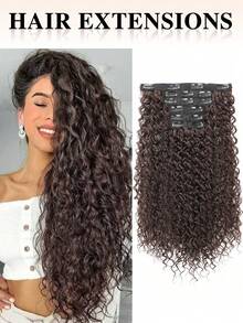 nimoki 6 piezas de extensiones de cabello con clip, extensiones de cabello sintético rizado de 26 pulgadas, piezas de cabello largo, suave y grueso para mujeres - Multicolor - Ver 11