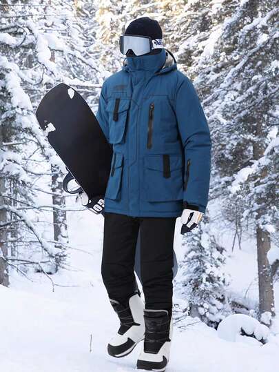 2 Pieces Set Boyfriend Style Men's Sports & Outdoor Suit, Boyfriend Style Men's Sportswear & Recreation Wear, Boyfriend Style Men's Ski Suit Top And Bottom, HX395-1 Ski Outfits Winter