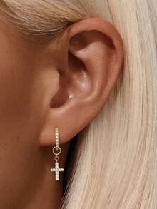 1pc 925 Sterling Silver Gemstone Pendant, Delicate Ear Cartilage Piercing Jewelry, Ear Cuff, Ear Helix, Ear Conch, Belly Button Ring Pendant