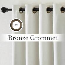 2025  Bedroom Curtains 2 Panels Sets Faux Linen Textured, Pinch Pleated Room Darkening Light/Heat Blocking Window Drapes Thermal Insulated For Living Room, Angora, W50 X L108, 2 Panels - Natural White - 查看 2