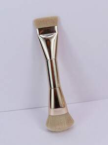 1 Peça Pincel de Base Dupla, Pincel de Base Angulado Multifuncional, Pincel de Base Fino e Plano, 100% Material, Ferramenta de Maquiagem Essencial para Mulheres, Pincel de Base, Pincel Corretivo, Pincel Blush, Pincel Contorno, Pincel Blush, Pincel Bronzer, Pincel Pó, Pincel de Base, Pincel Blush