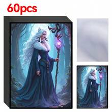 60pcs/Set 66X91mm Assorted Color Magic Power Anime Card Sleeves, Suitable For MTG/PKM Trading Card Games, Cartoon Tabletop Game Card Protectors, Best Gift For Card Collectors & Players - Multicolor - View 17